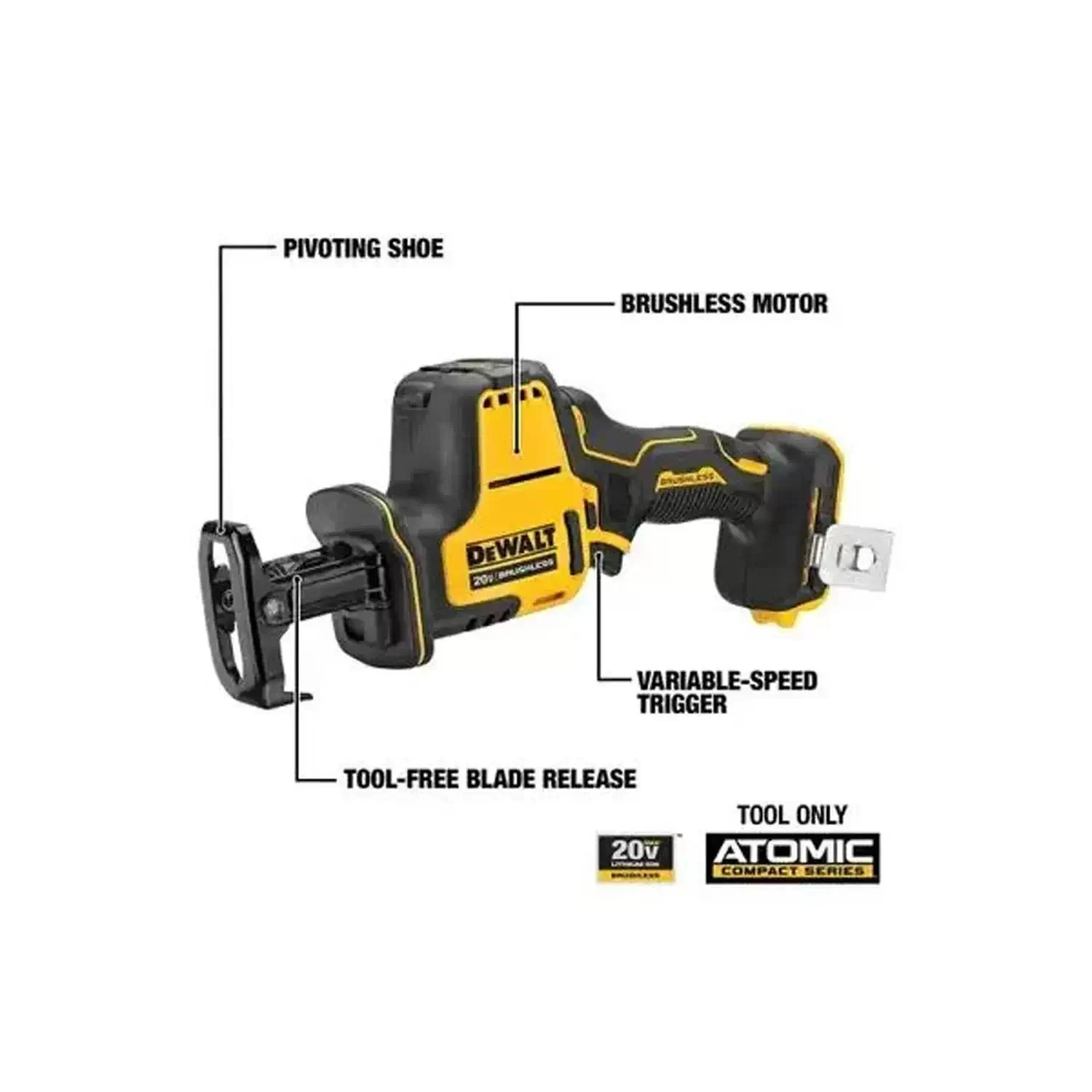 Dewalt DCK486D2 4PC 20V MAX ATOMIC Brushless Combo Kit (2) 2AH Batteries