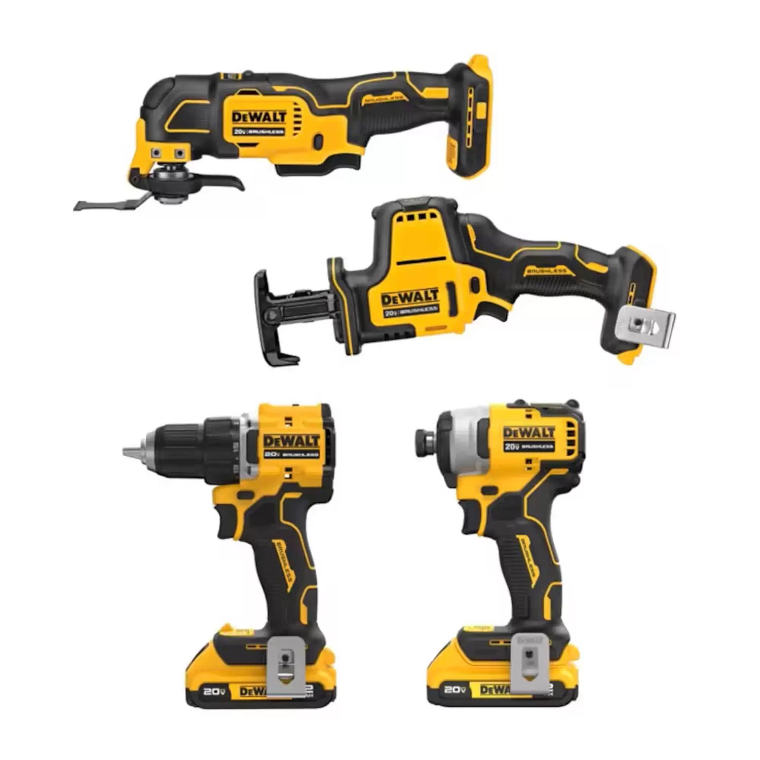 Dewalt DCK486D2 4PC 20V MAX ATOMIC Brushless Combo Kit (2) 2AH Batteries