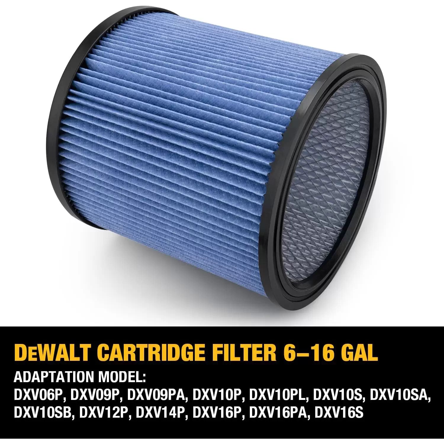 Dewalt DXVC6912 High-Efficiency Fine Dust Cartridge Filter for 6-16 Gallon Wet/Dry Vacuums