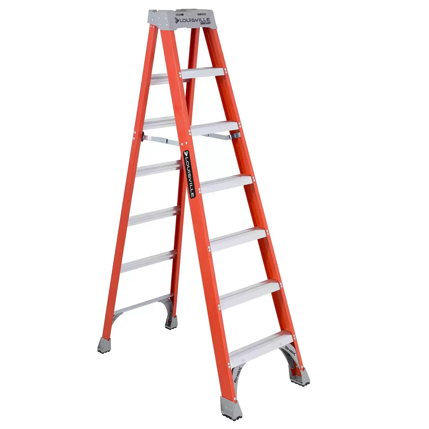 Louisville FS1507 7' Fiberglass Step Ladder, Type IA, 300 lb Load Capacity