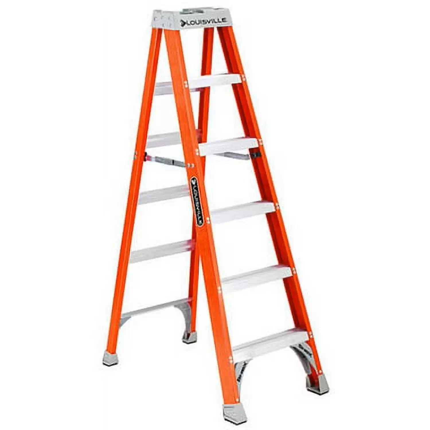 Louisville FS1507 7' Fiberglass Step Ladder, Type IA, 300 lb Load Capacity