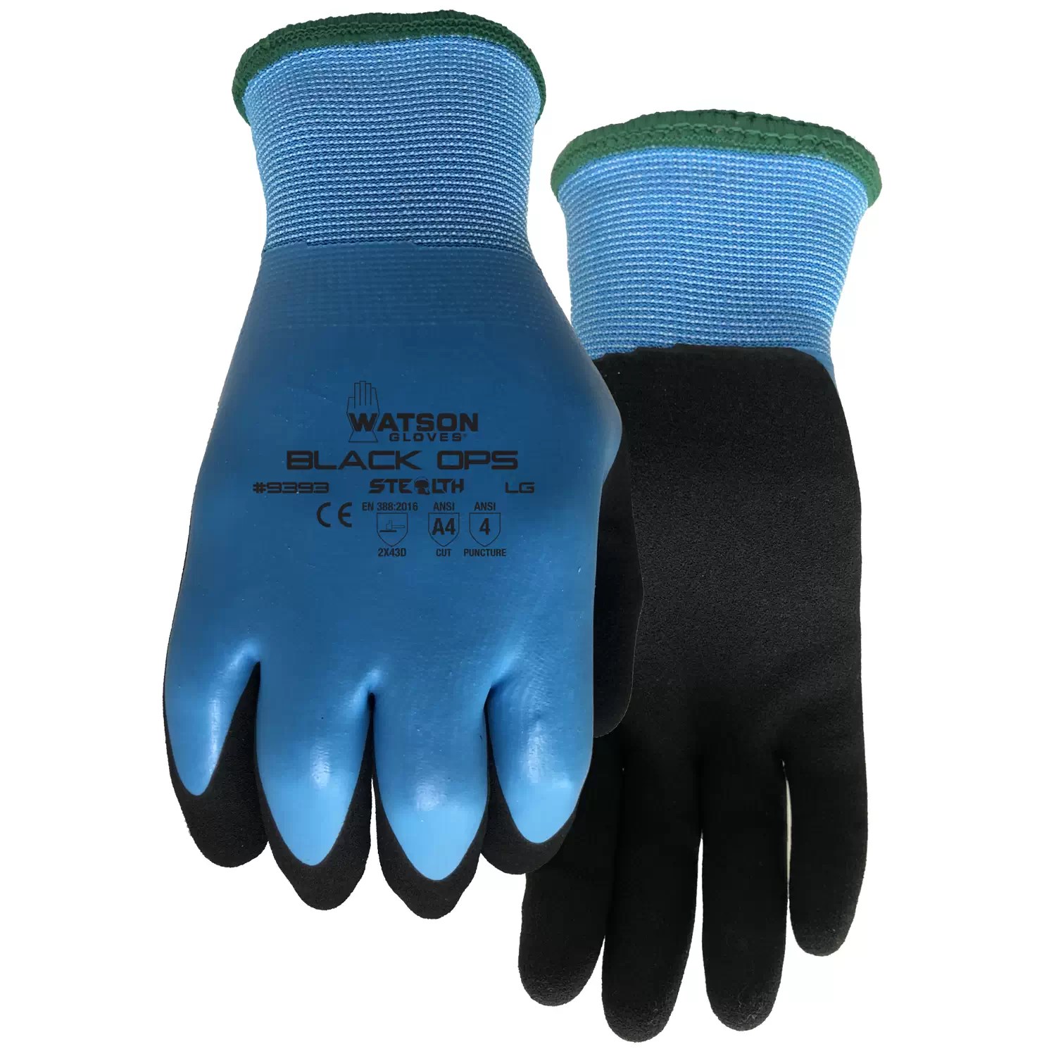 Watson 9393M Stealth Black Ops Medium Double Dipped Gloves