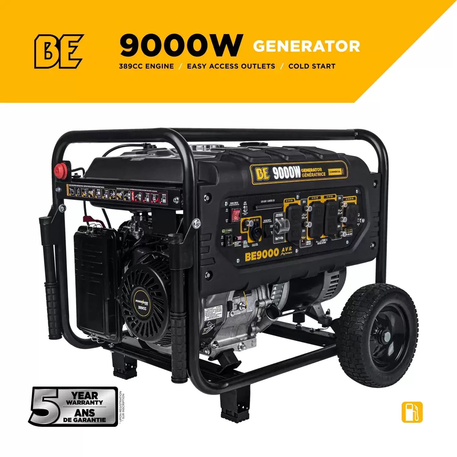 BE Power Equipment BE9000 Heavy Duty 9,000 Watt Generator
