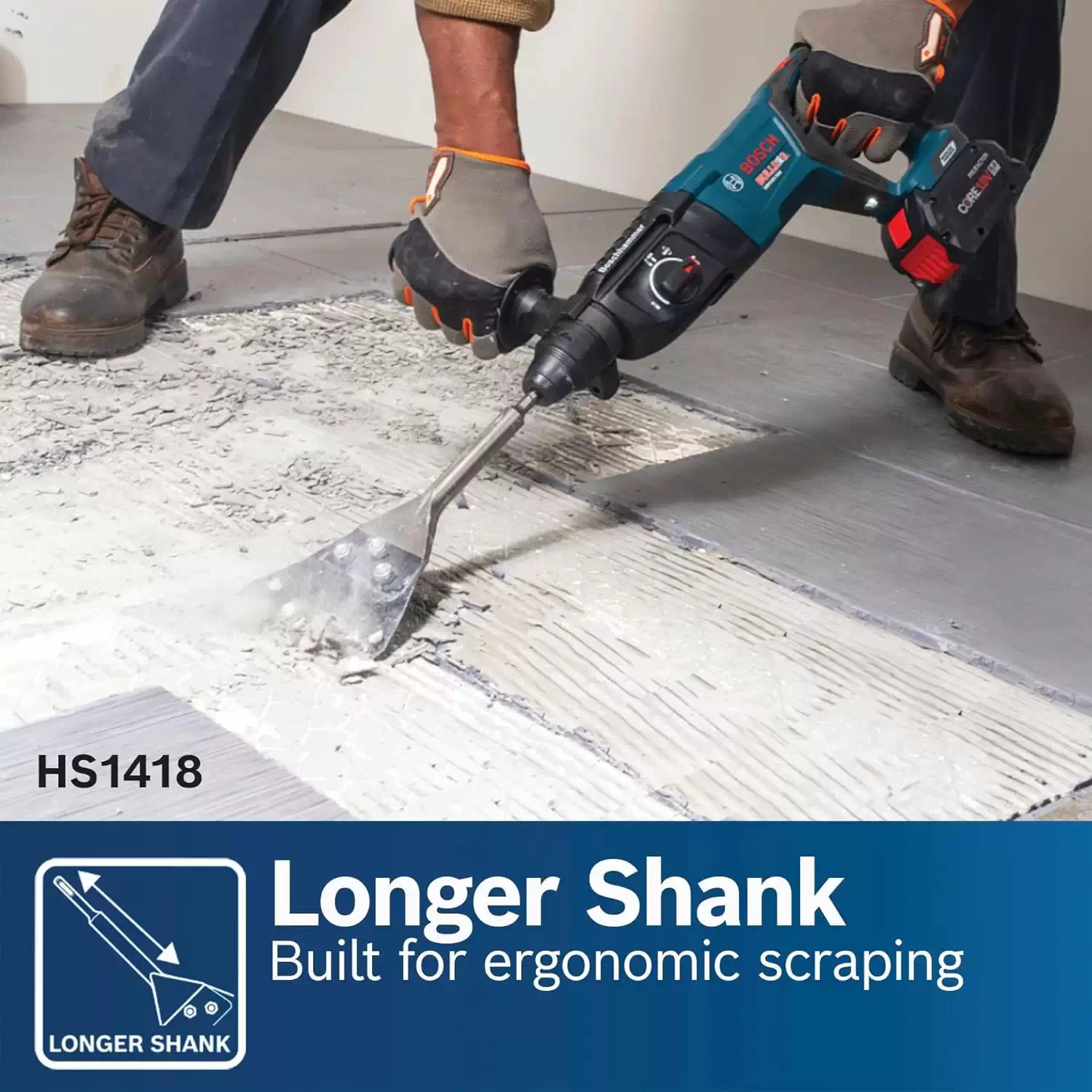 osch HS1418 SDS-PLUS Bulldog 5" X 11" Floor Scraper