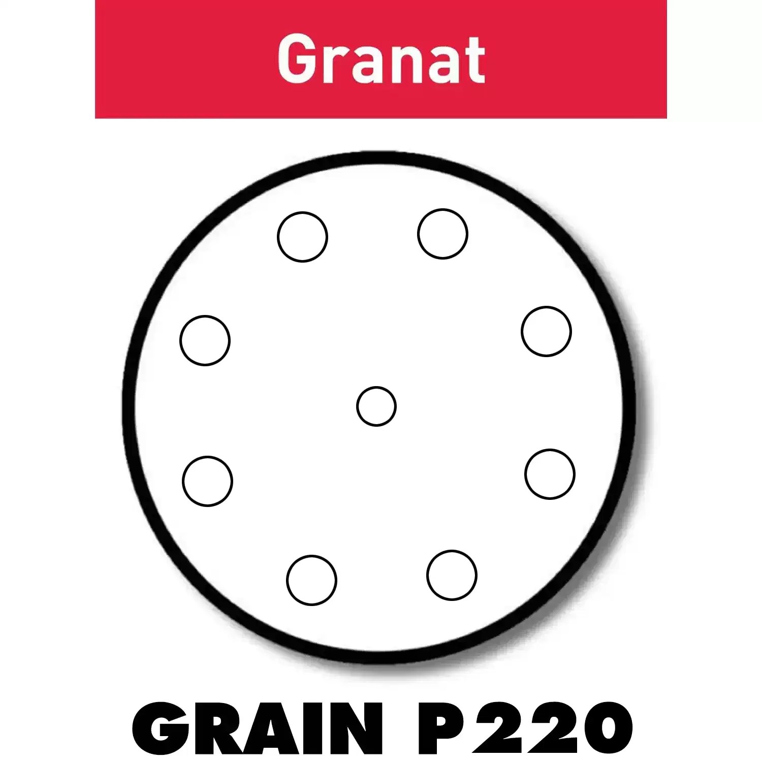 Festool 578352 5" x 9 Hole Granat 220G Sanding Discs D125 P220 GR/50
