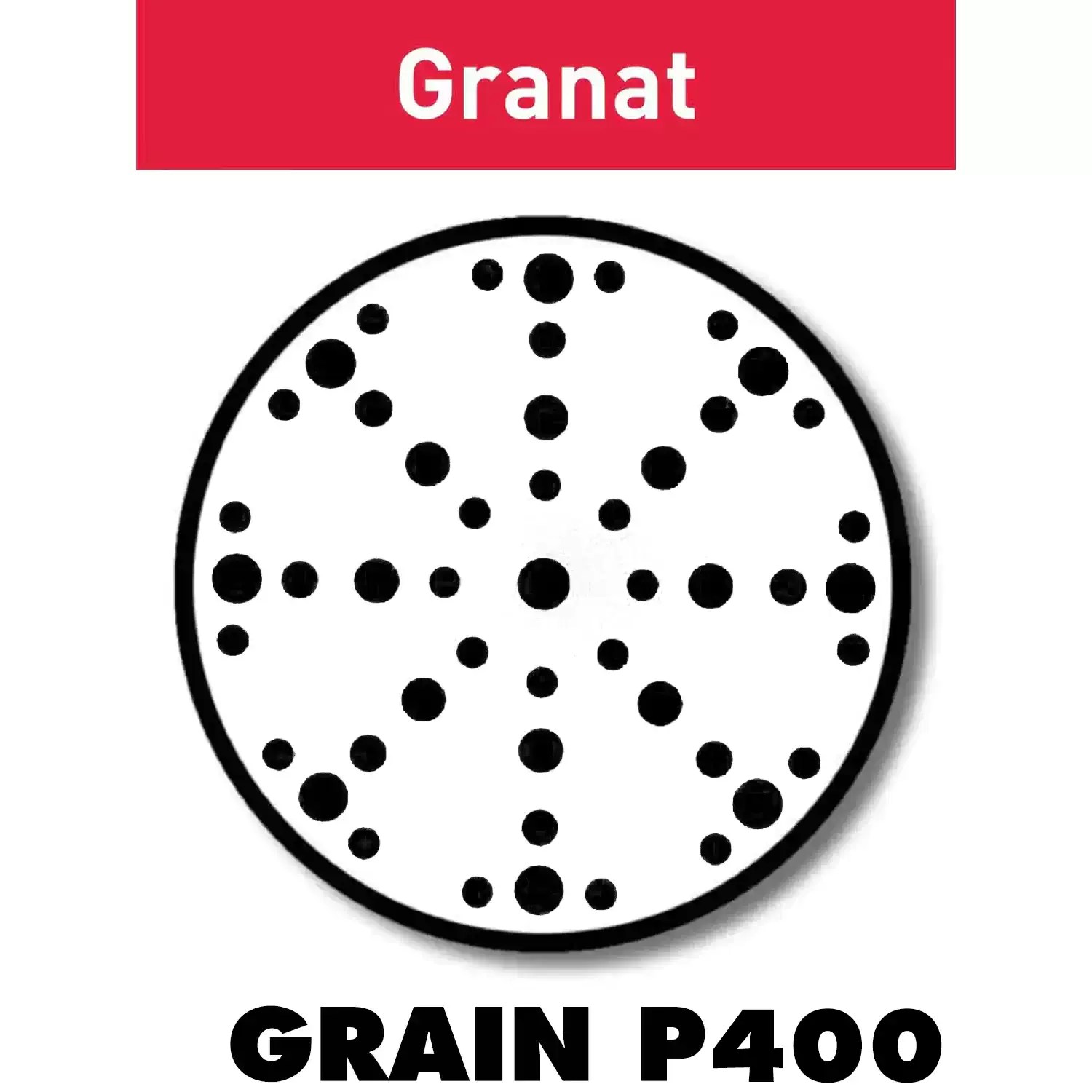 6" x 49 Hole Granat 400G Sanding Discs D150 P400 GR/50