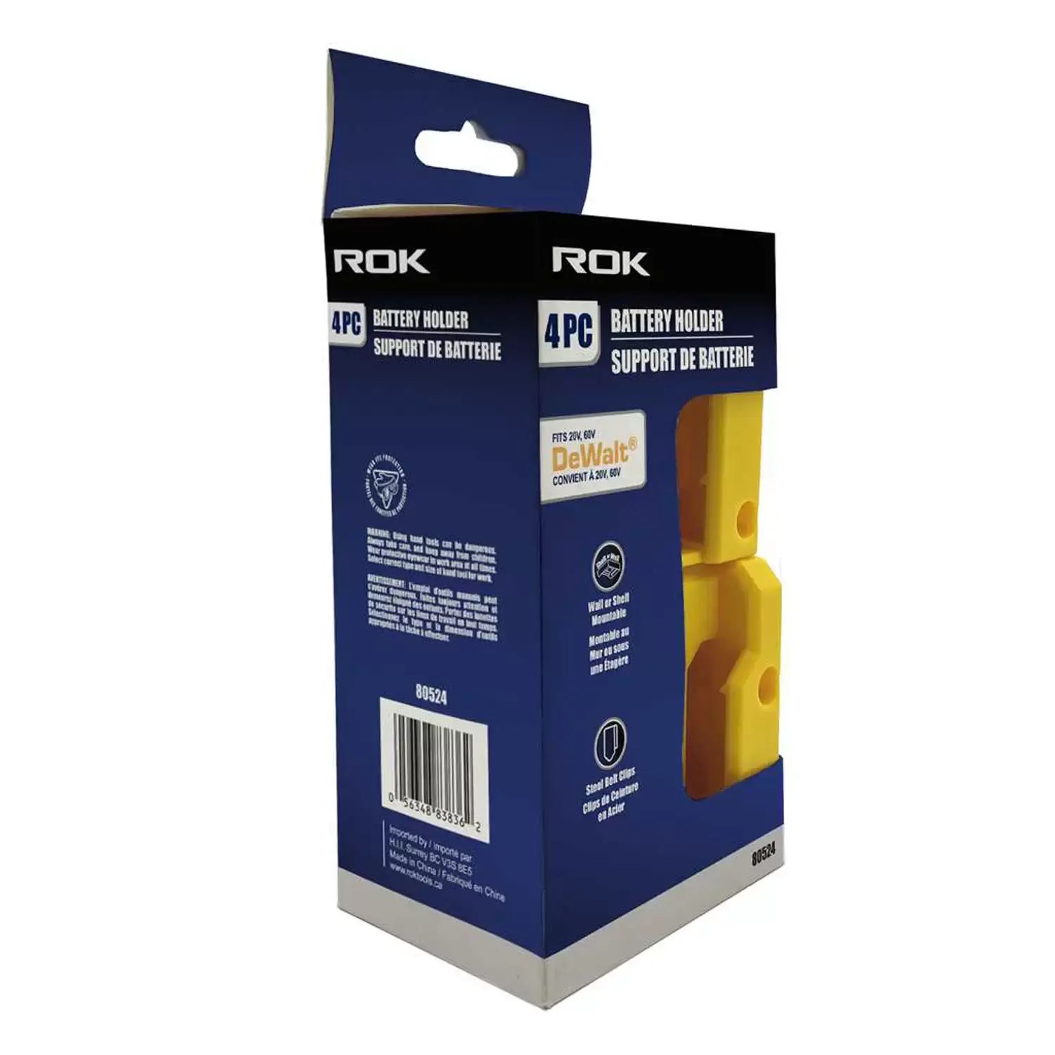 ROK 80524 4PC DeWalt 20V/60V Battery Holder / Mount