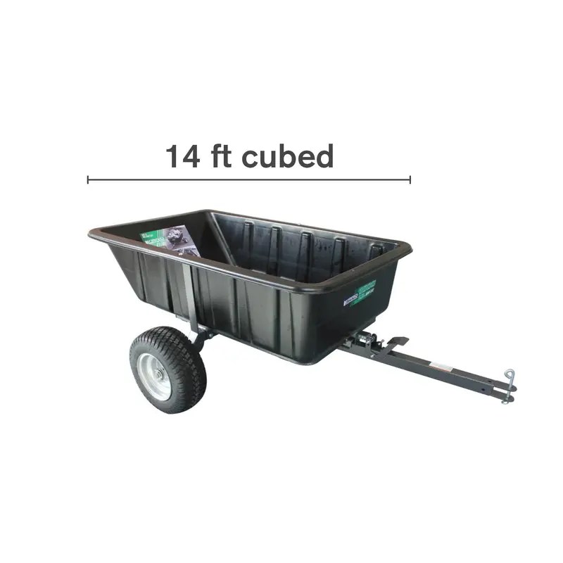 Braber Equipment TCP1000 1000 lb 14cu/ft Tow-Behind Poly Dump Cart