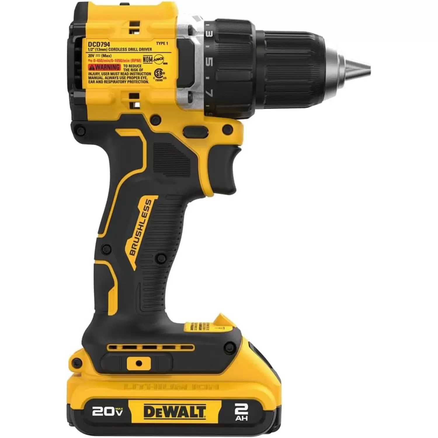 Dewalt DCD794D1 20V MAX Atomic Cordless Brushless Compact Drill/Driver (2) 2AH Kit