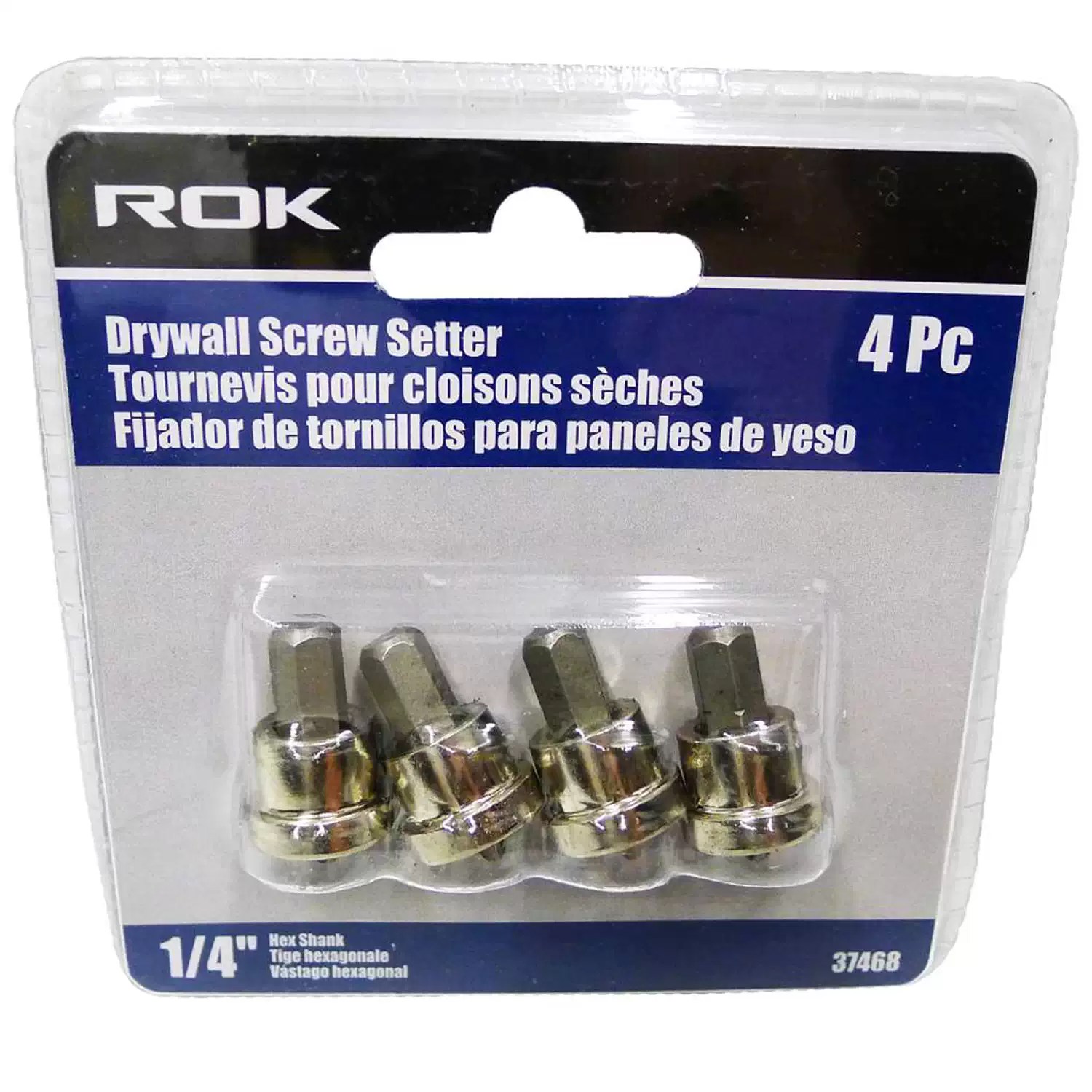 ROK 37468 4 PC Drywall Screw Setter Bit Set
