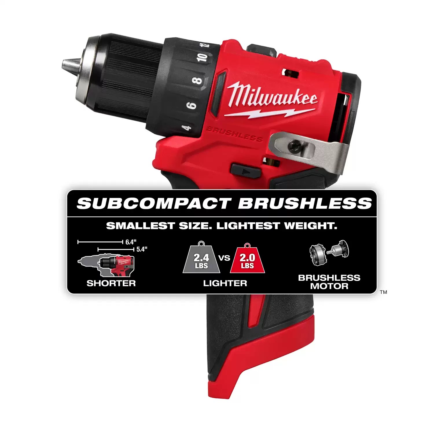 Milwaukee 3401-20 M12 Subcompact Brushless 3/8" Drill Driver - Tool Only