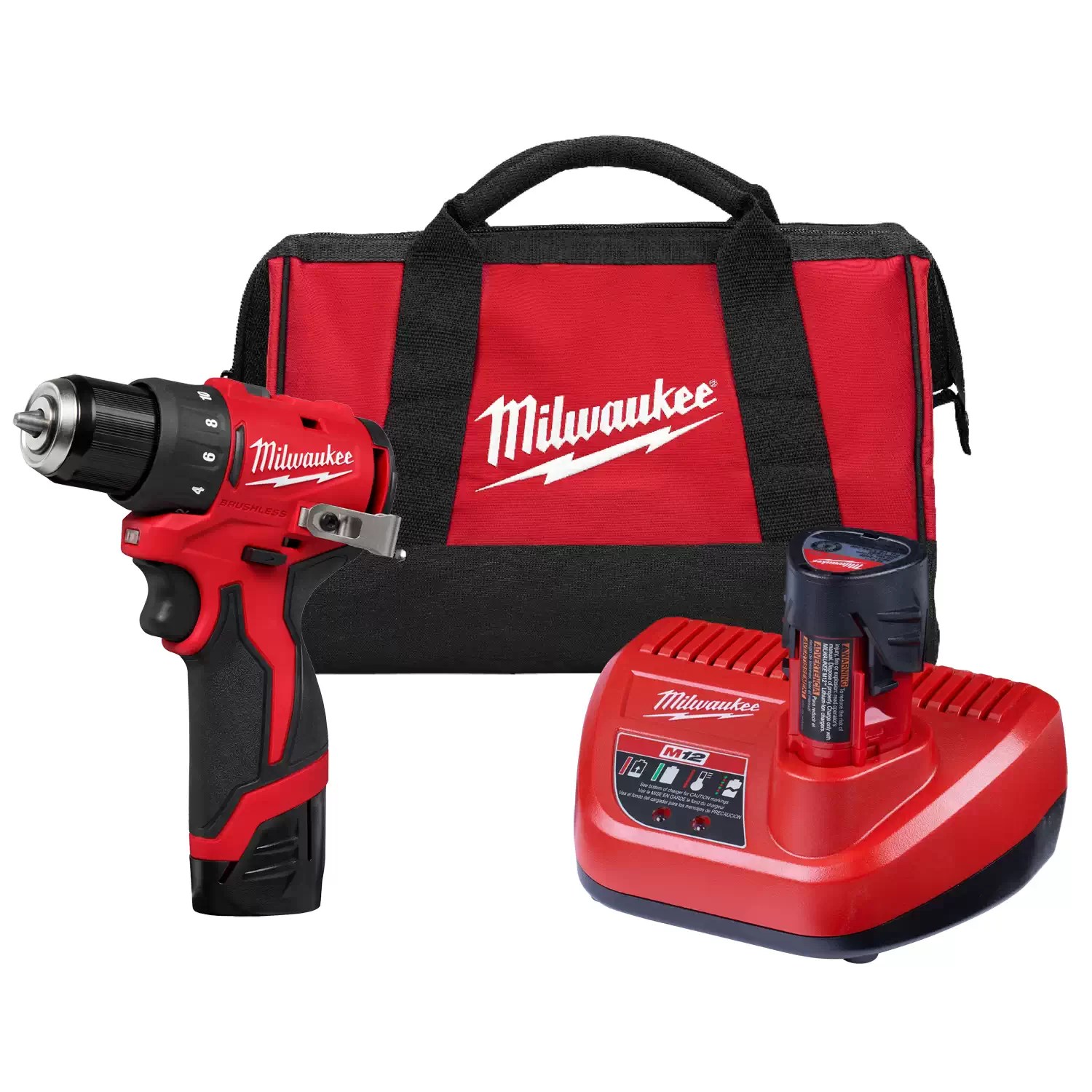Milwaukee 3401-22 M12 Subcompact Brushless 3/8" Drill Driver (2) 2AH Kit