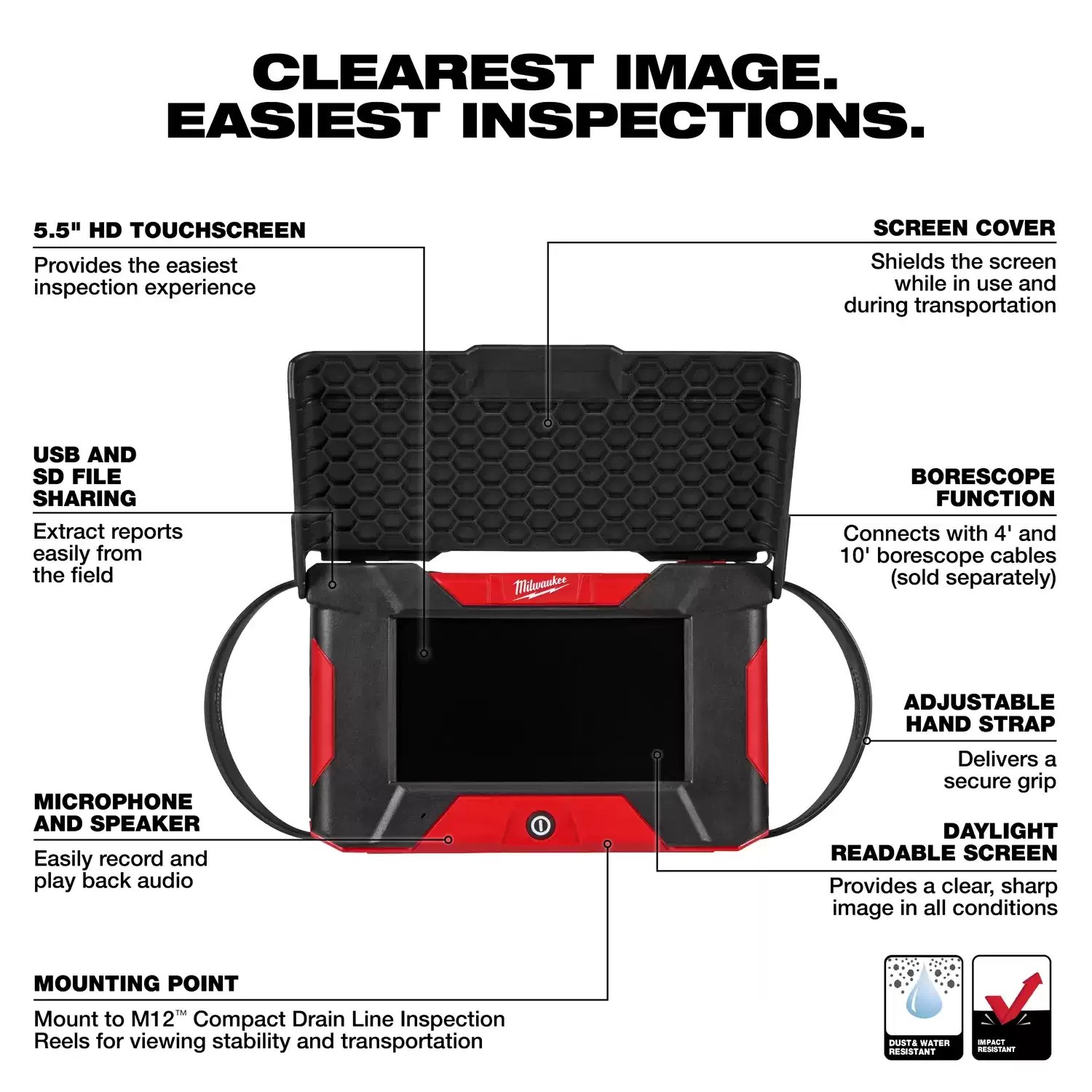 Milwaukee 3971-20 M12 Wireless Monitor with 5.5" HD Touchscreen Display