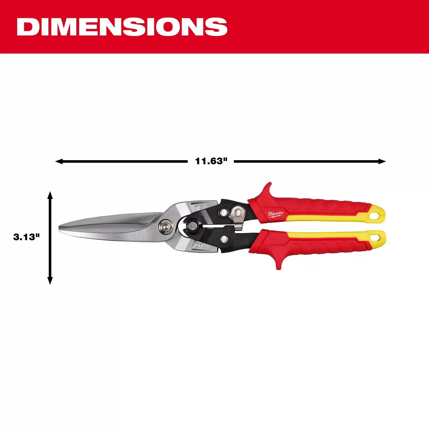 Milwaukee 48-22-4567 Long Straight Cutting Aviation Snips