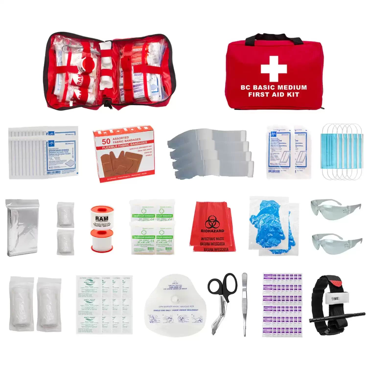 Ram International FSBCBM-FSB1 BC Basic Medium First Aid Kit, Soft Bag
