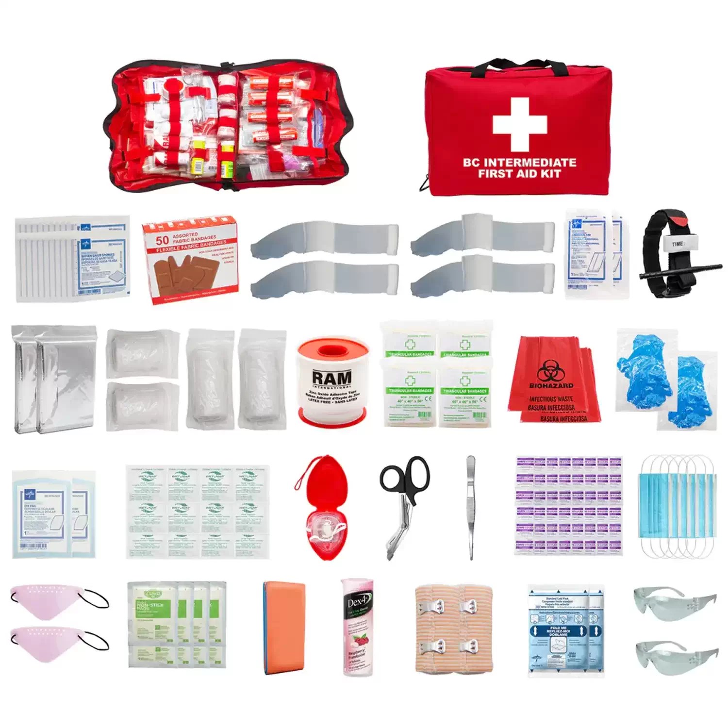 Ram International FSBCINT-FSB2 BC Intermediate Type 3 First Aid Kit, Soft Bag