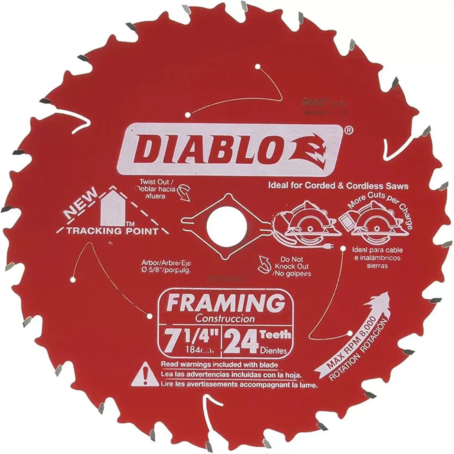 Diablo D0724PX 2PK 7-1/4" 24-Tooth Framing/Construction Saw Blades