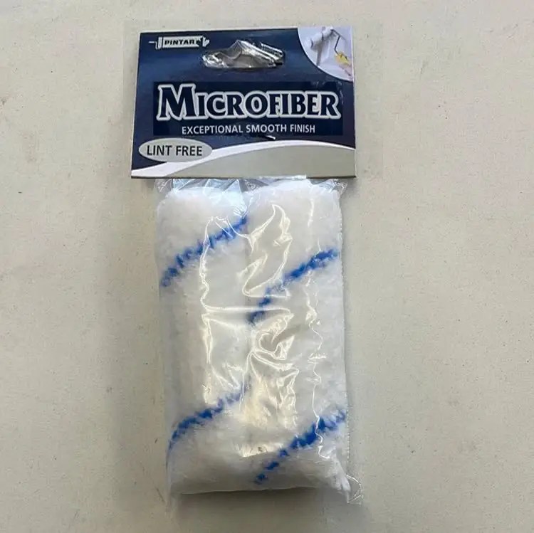 Pintar Manufacturing DOJ44X2 – 2 Pack 4" Lint-Free Microfiber Mini Paint Roller Refills – Smooth Finish Rollers for Trim, Furniture & Small Surfaces