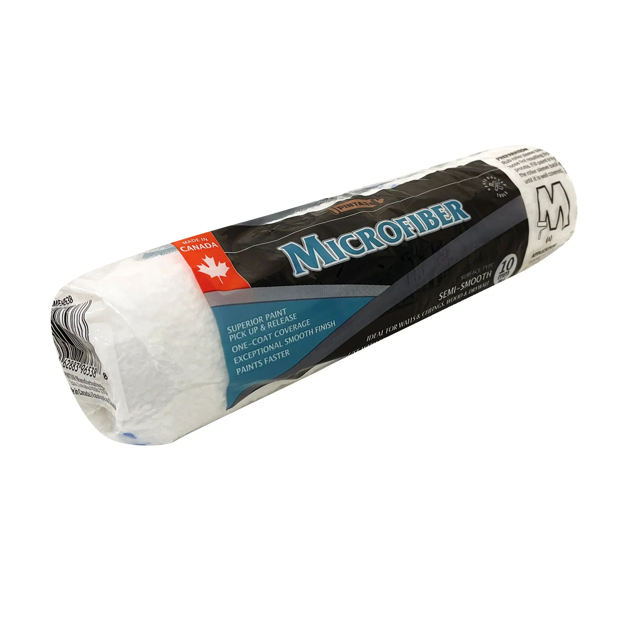 Pintar Manufacturing MF9515 – Single 9-1/2" Microfiber Blue Paint Roller Refill – 15mm Nap for Textured & Semi-Rough Surfaces