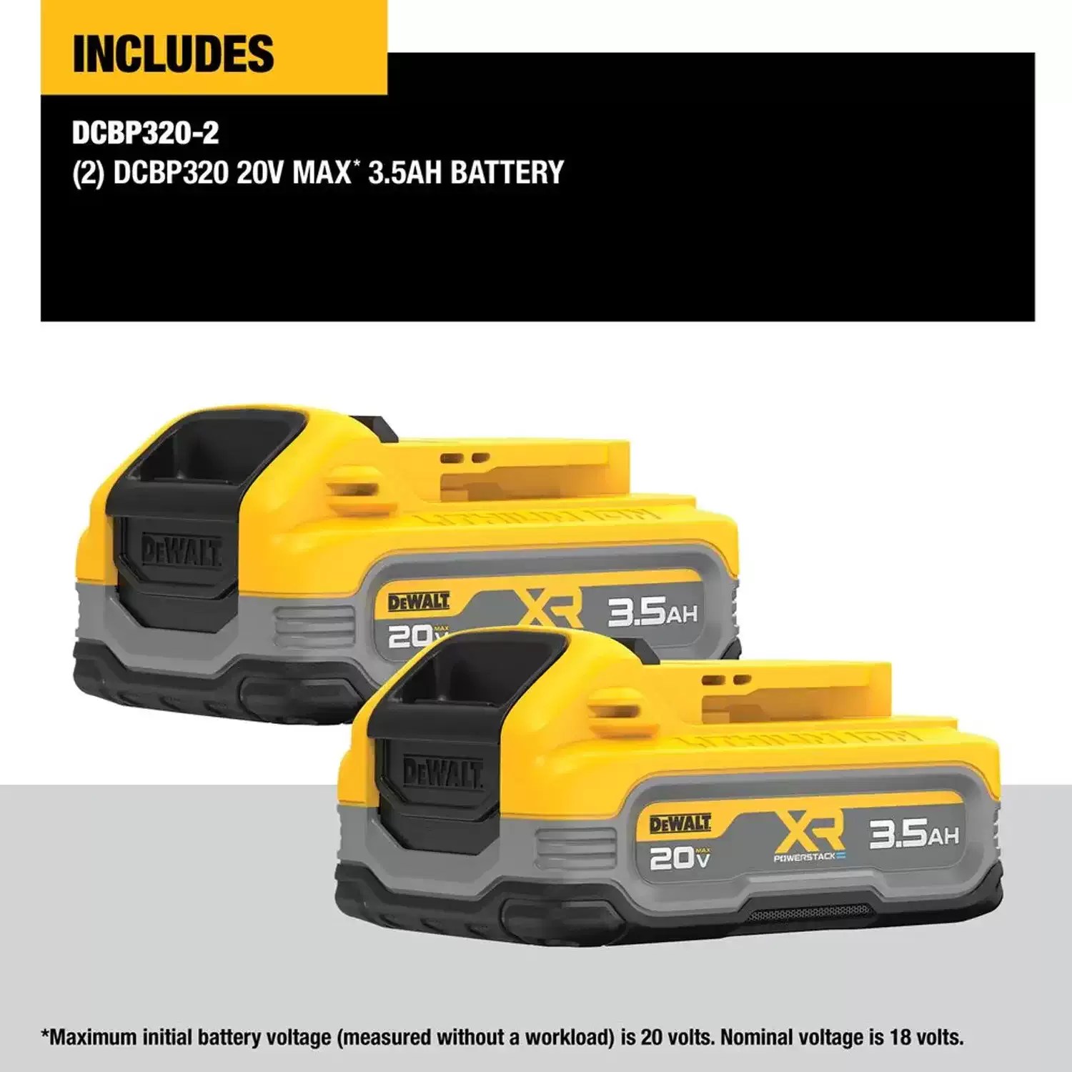 Dewalt DCBP320-2 2PK 20V MAX XR POWERPACK 3.52AH Battery Pack Set