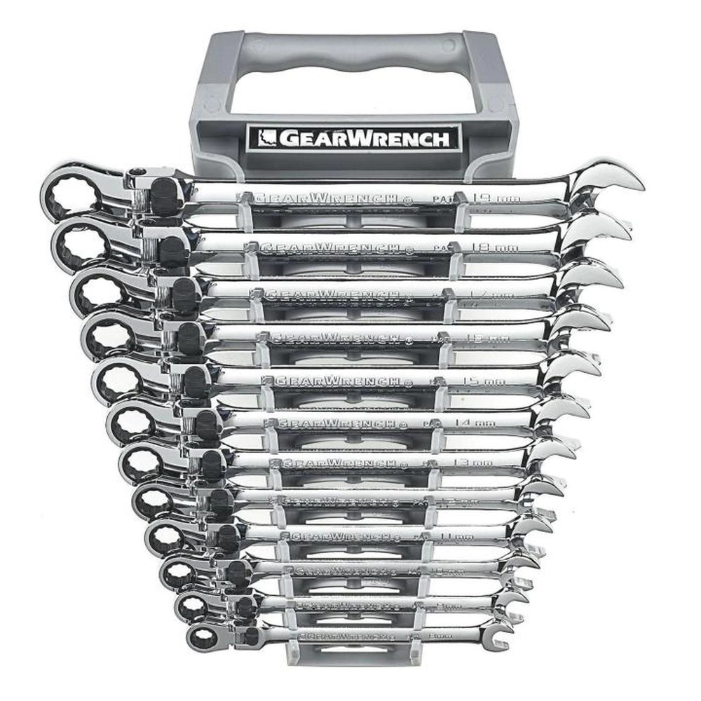 GEARWRENCH 85698 12PC 72T 12Pt XL Locking Flex Head Ratcheting Combination Metric Wrench Set