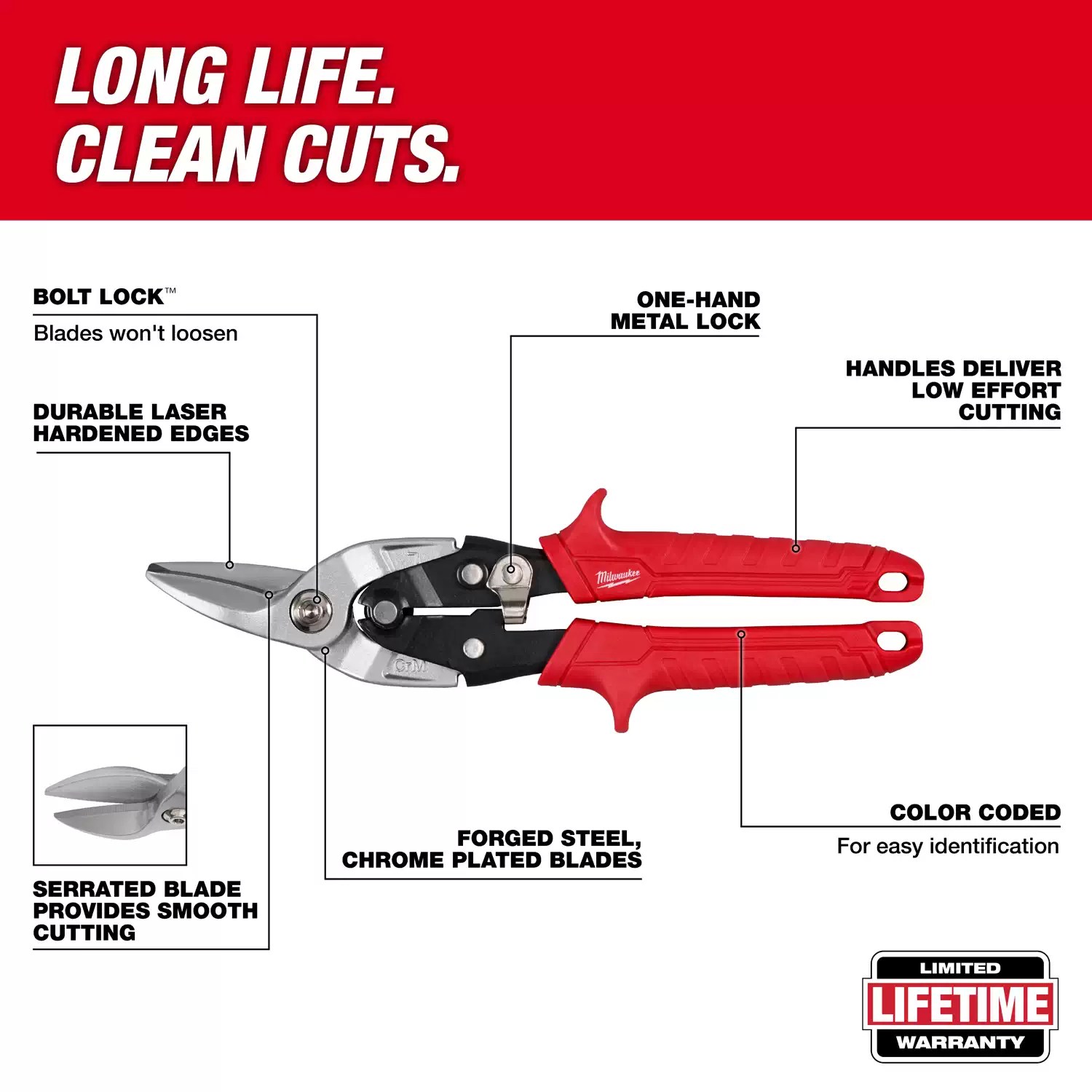 Milwaukee 48-22-4540 10" Left Cutting Aviation Snips