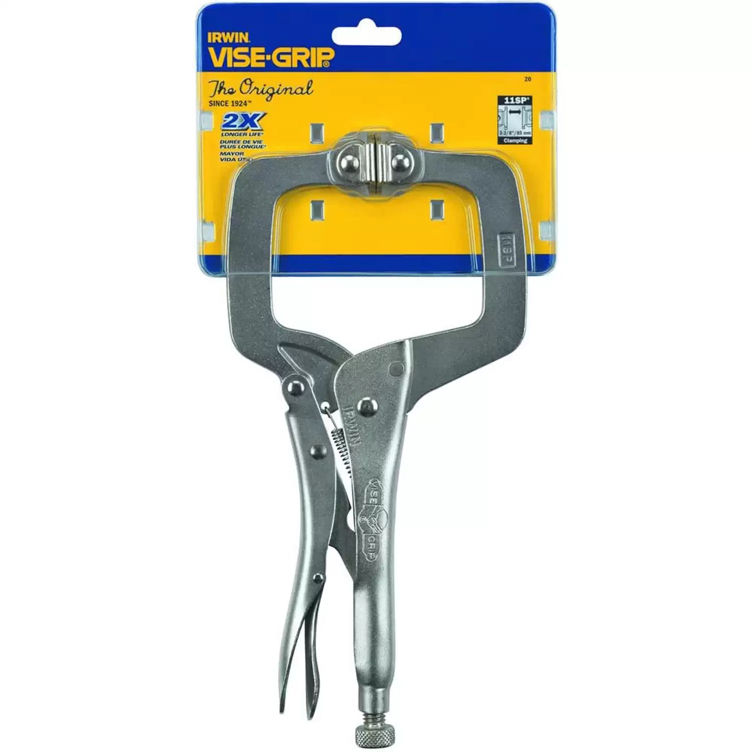 Irwin 11SP 11" Locking Vise Grip "C" Clamp with Swivel Pads