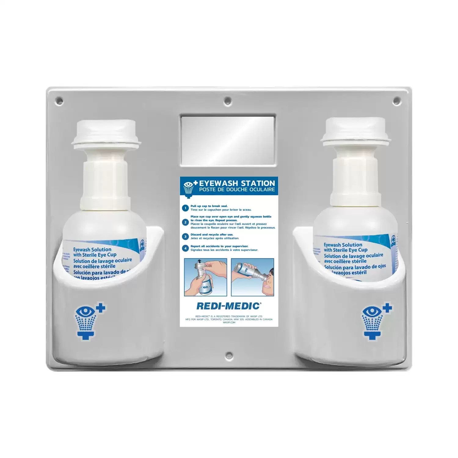 WASIP Ltd. F4802701 Dual 500ml Eyewash Station with Sterile Eye Cup