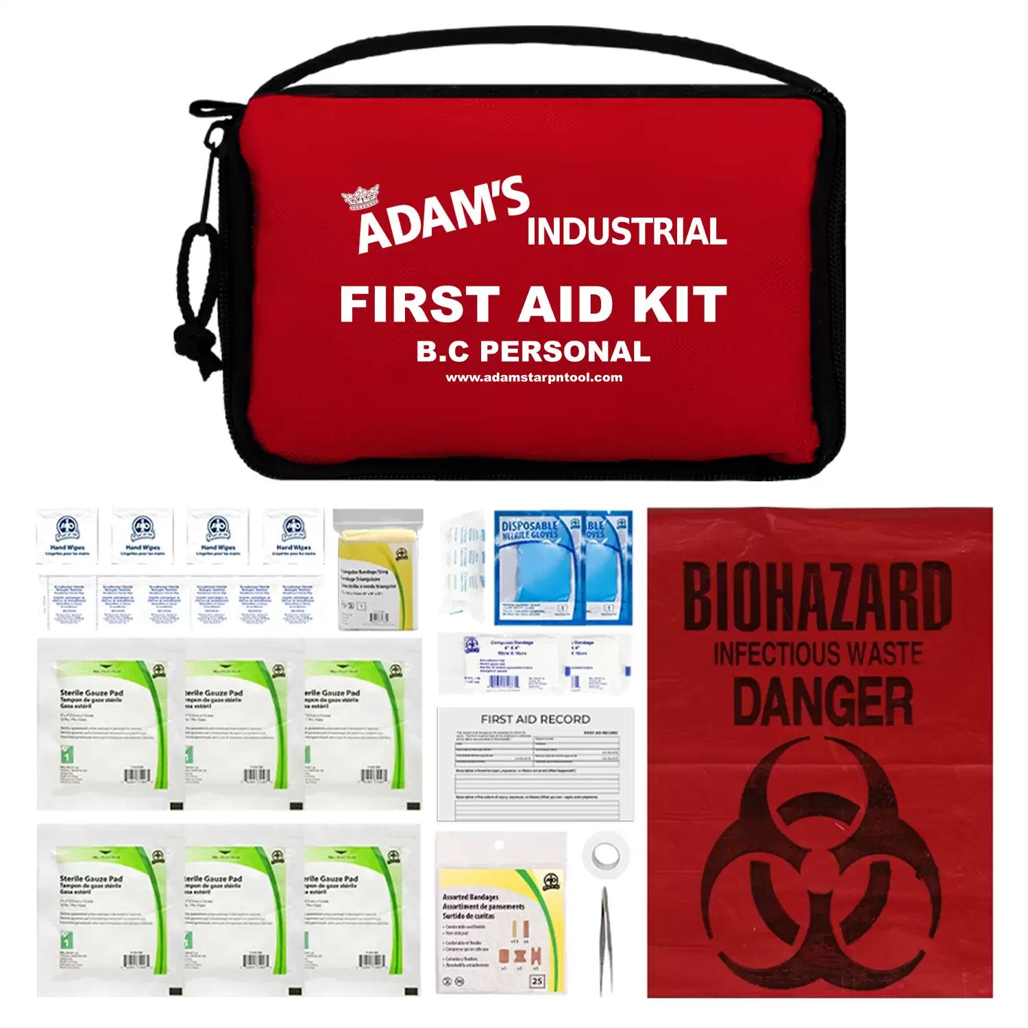 WASIP Ltd. F74PS100 British Columbia Personal First Aid Kit (WorkSafeBC Z1220)