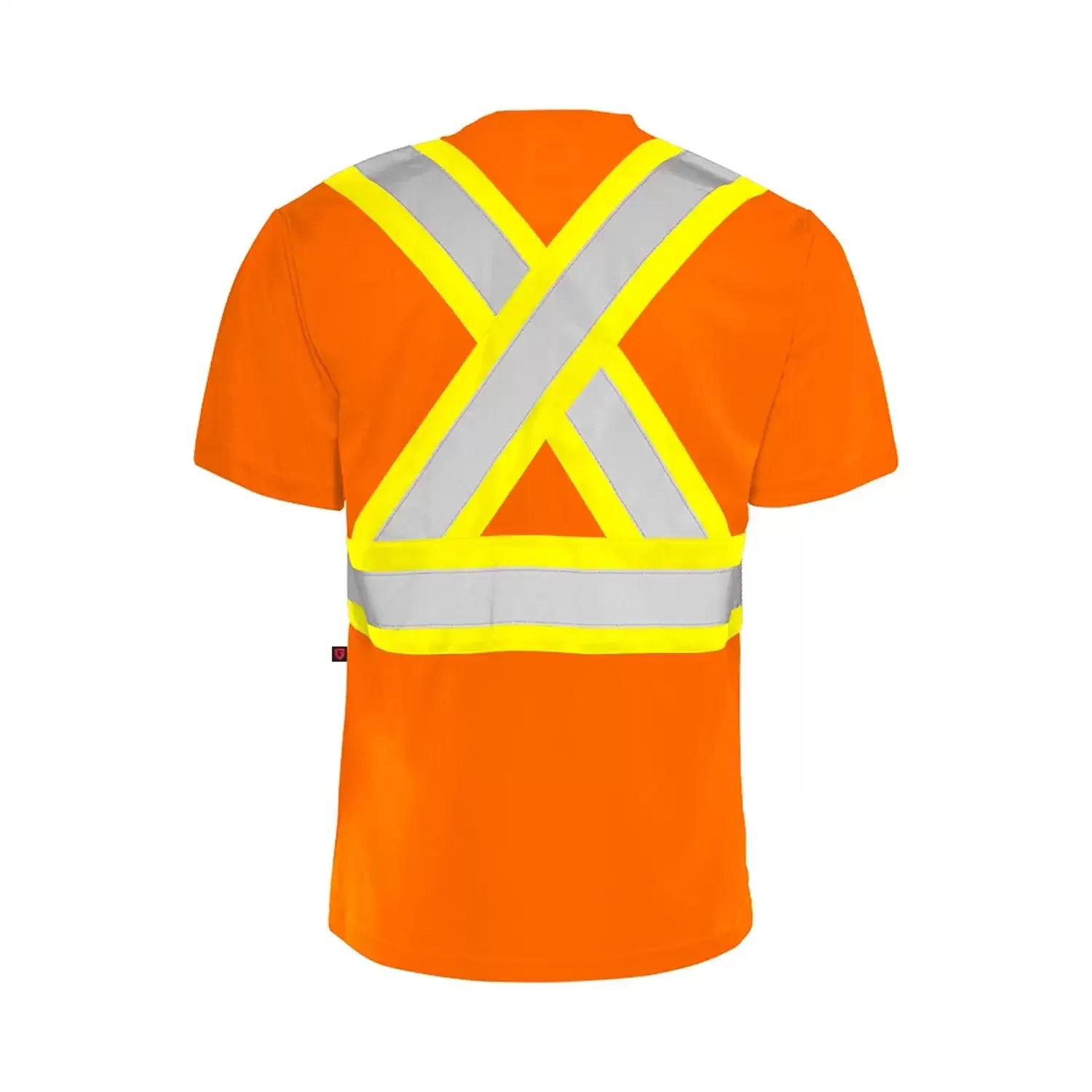 WASIP Ltd. TT1OM Ground Force Medium Short Sleeve Orange Polyester Traffic T-Shirt, 4″ Reflective Tape