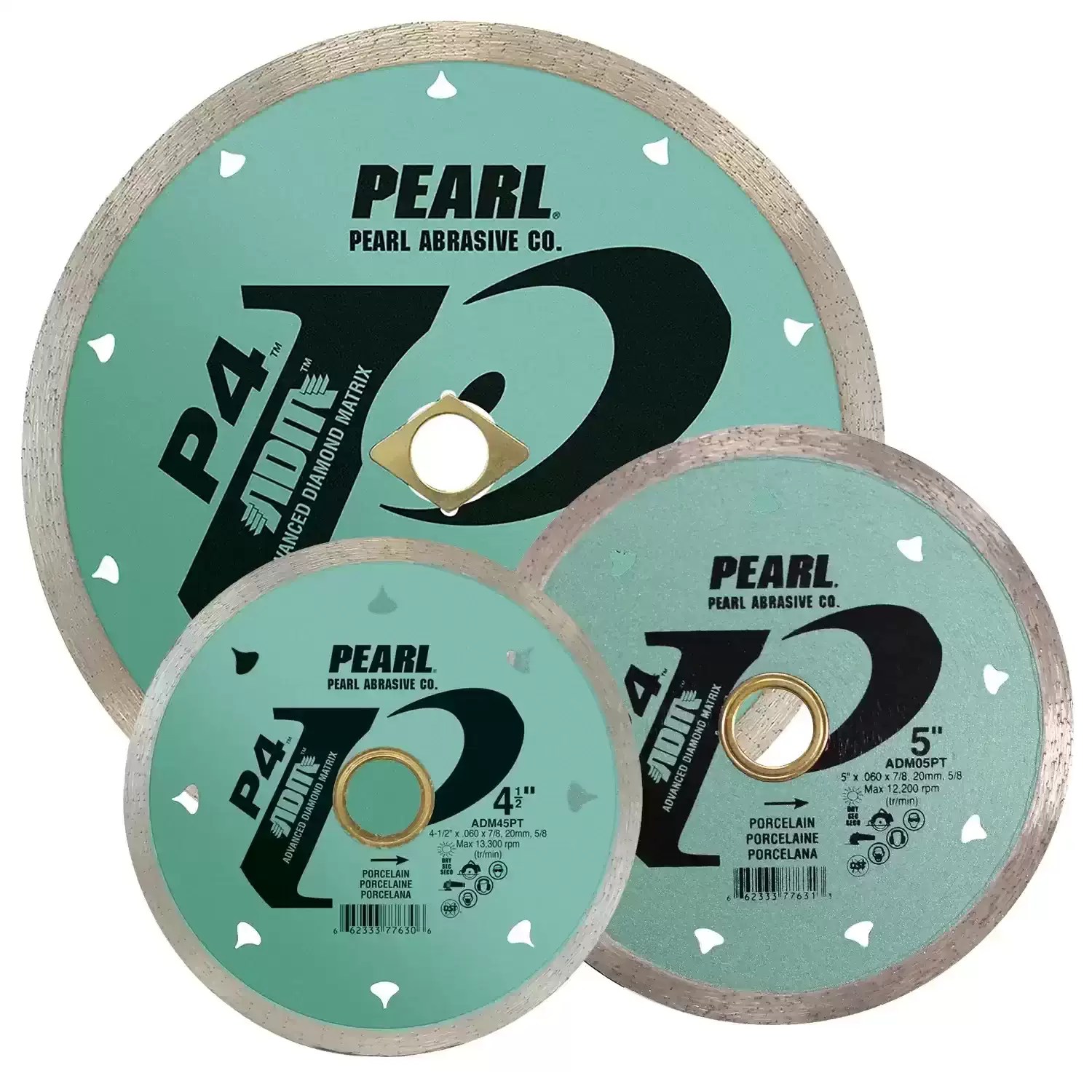 Pearl ADM07PT 7" x .060 P4 Porcelain Reactor Continuous Rim Diamond Blade with ADM 5/8, 7/8