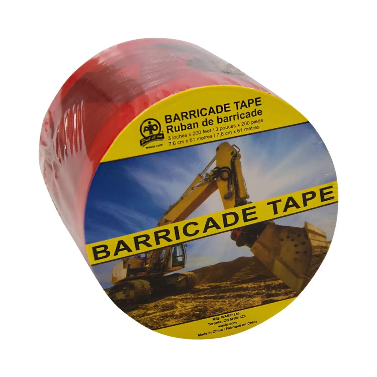 WASIP Ltd. 57005RR 3" x 1000' Red Danger Barricade Tape