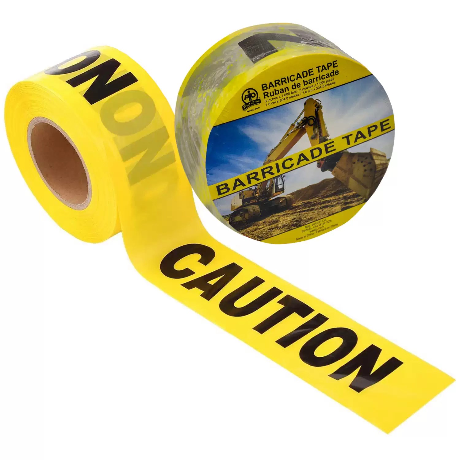 WASIP Ltd. 57005YA 3" x 1000' Yellow Caution Barricade Tape