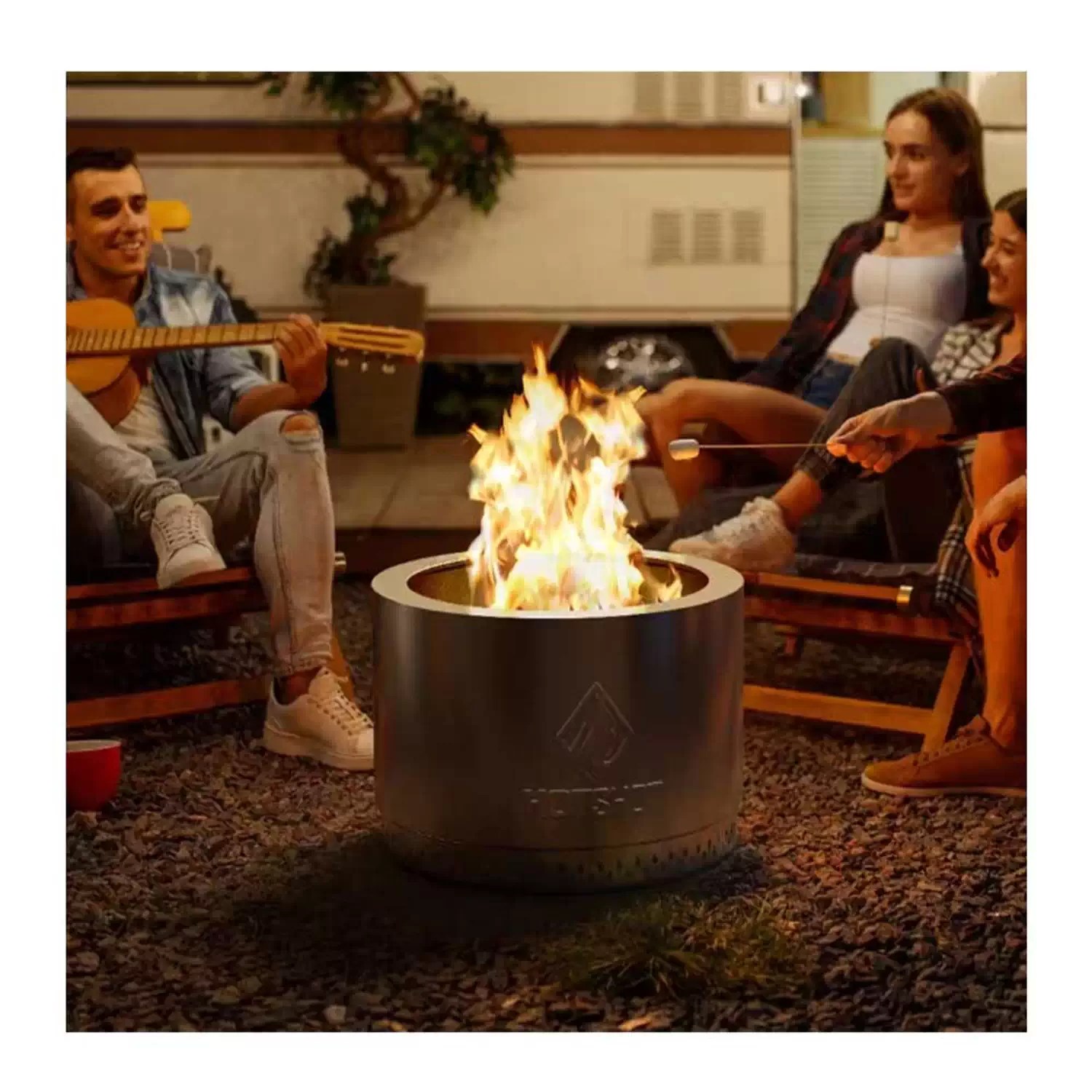 HotShot Explorer 52258 19.5" Portable Stainless Steel Smokeless Wood Burning Fire Pit