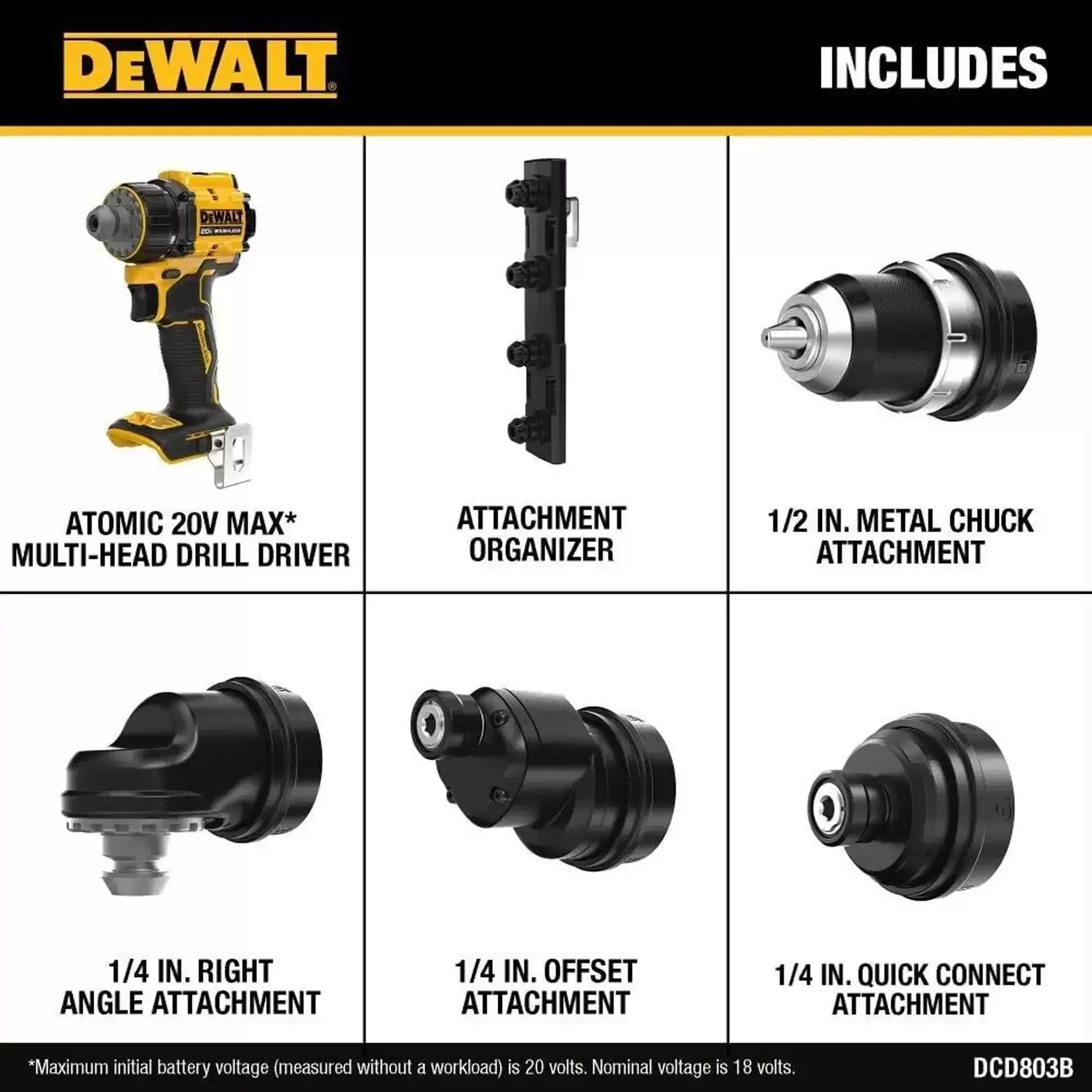 Dewalt DCD803B 20V MAX ATOMIC Multi- Head Drill / Driver - Tool Only