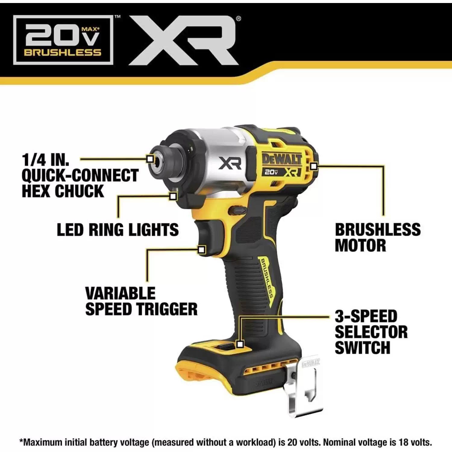 Dewalt DCF845P2 20V MAX XR 3-Speed 1/4" Cordless Brushless Impact Driver Kit (with 2 x 5.0Ah Batteries)