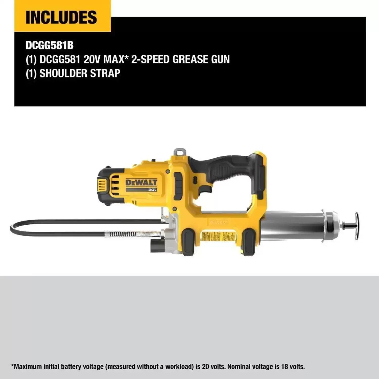 Dewalt DCGG581B Cordless 20V MAX 10,000 PSI 2 Speed Grease Gun Kit - Tool Only