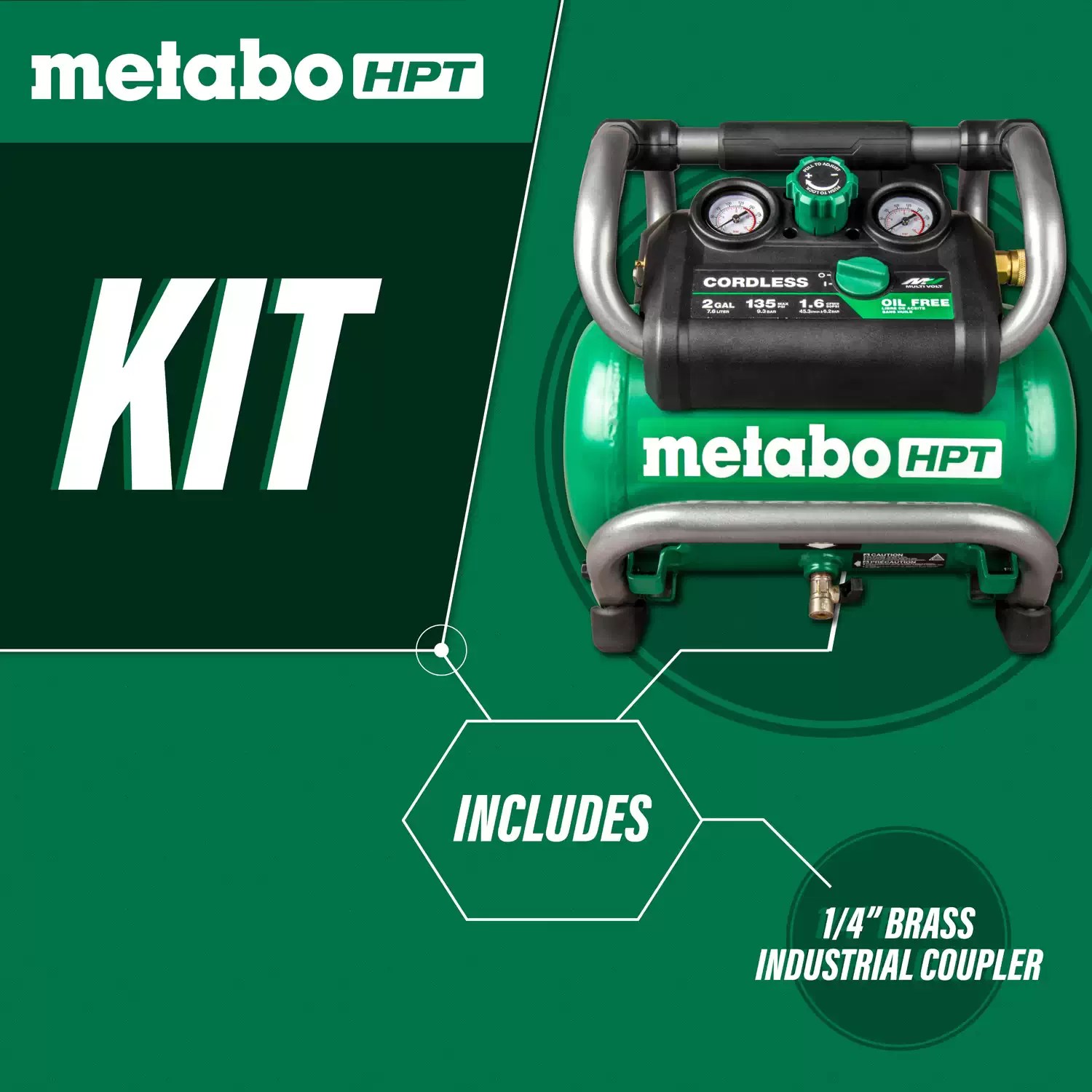 Metabo HPT EC36DAQ4M 36V MultiVolt 2 Gallon Cordless Compressor - Tool Only