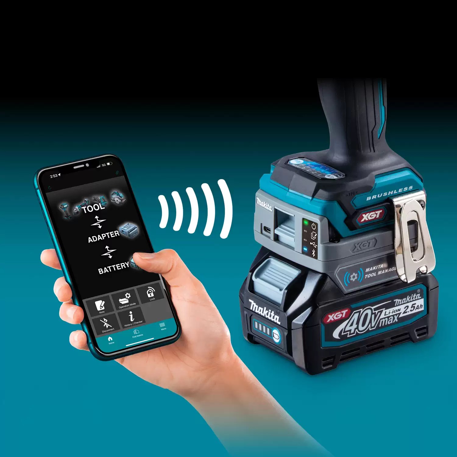 Makita ADP12 40Vmax XGT XDefence Cordless Tool Management Communication Adapter