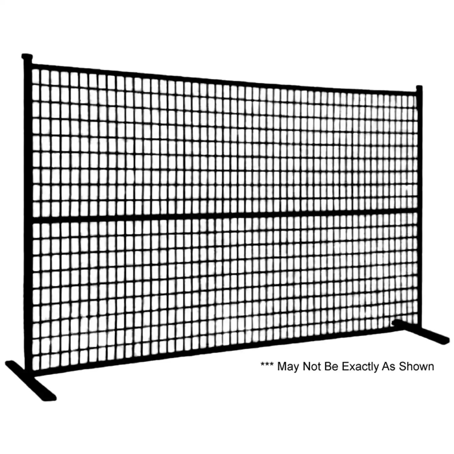 Sky-Hi Industries 6' X 9'6" Black Temporary Fencing, (1) Fence Panel (1) Foot (1) Top