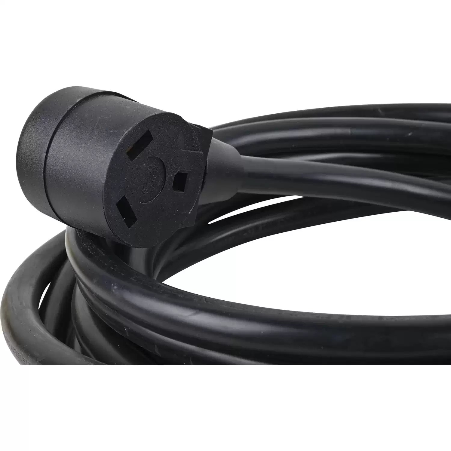 Century Wire D19001110 25' 30A RV Extension Cord, STW 10/3, 125V, Right-Angle Connector (Black)