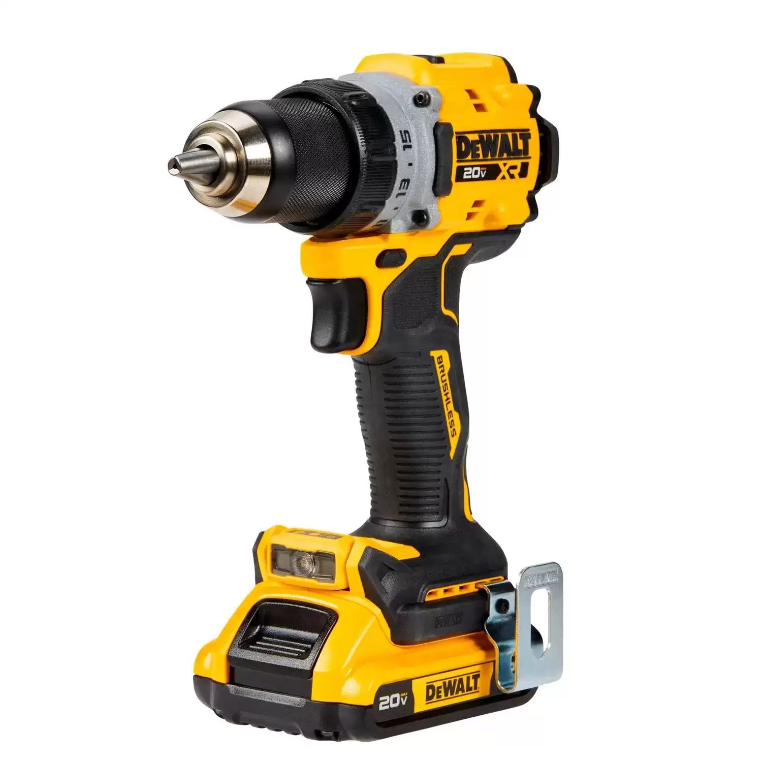 Dewalt DCD800D2 20V MAX XR Brushless Cordless Compact 1/2" Drill / Driver Kit, (2) 2AH