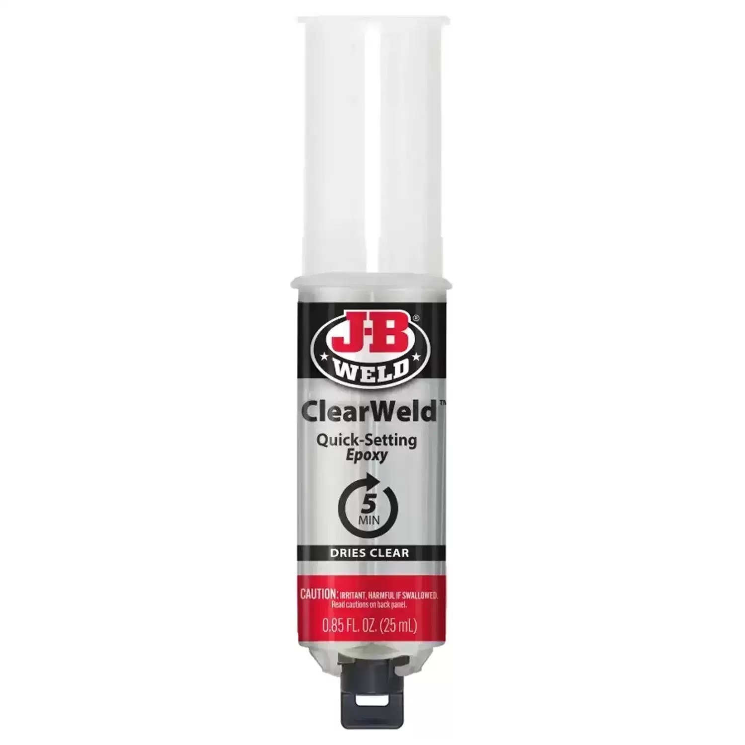 J-B Weld 50112 25 mL ClearWeld Quick-Setting 2-Part Epoxy Syringe - World's Strongest Bond