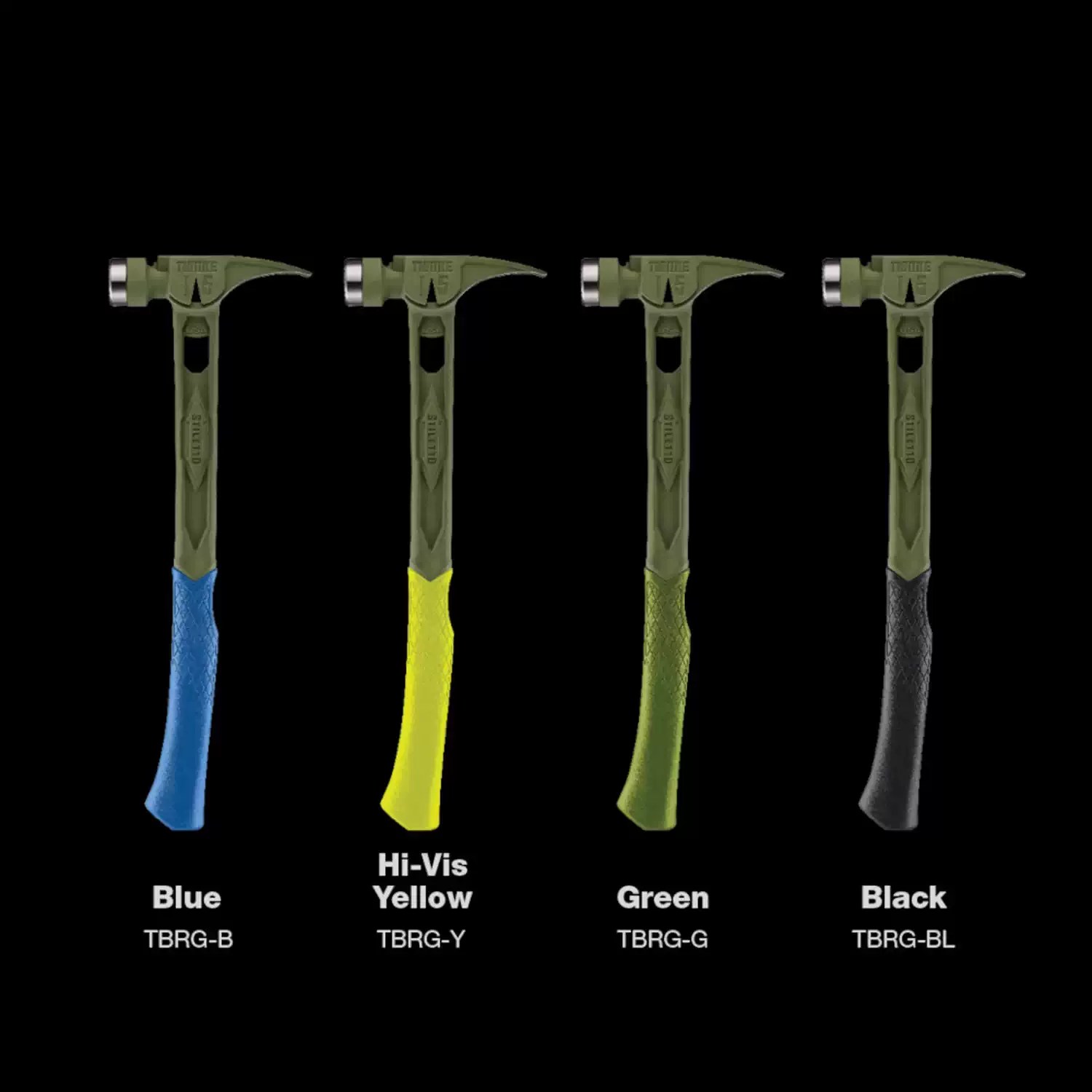 Stiletto TIB15MC-CGR TIBONE Army Green 15oz Milled Casting Titanium Hammer - Limited Edition