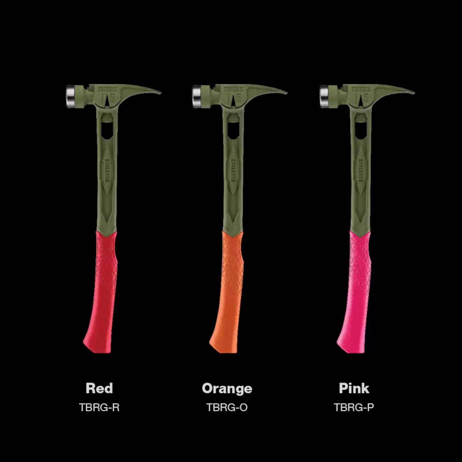 Stiletto TIB15MC-CGR TIBONE Army Green 15oz Milled Casting Titanium Hammer - Limited Edition