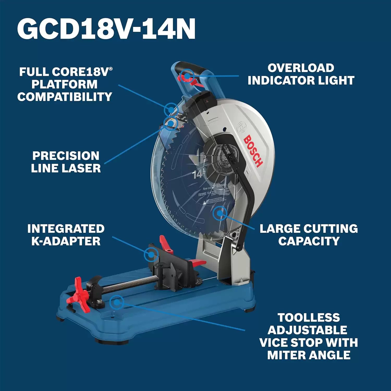 Bosch GCD18V-14N 18V Cordless 14" Dry Cut Chop Saw - Tool Only