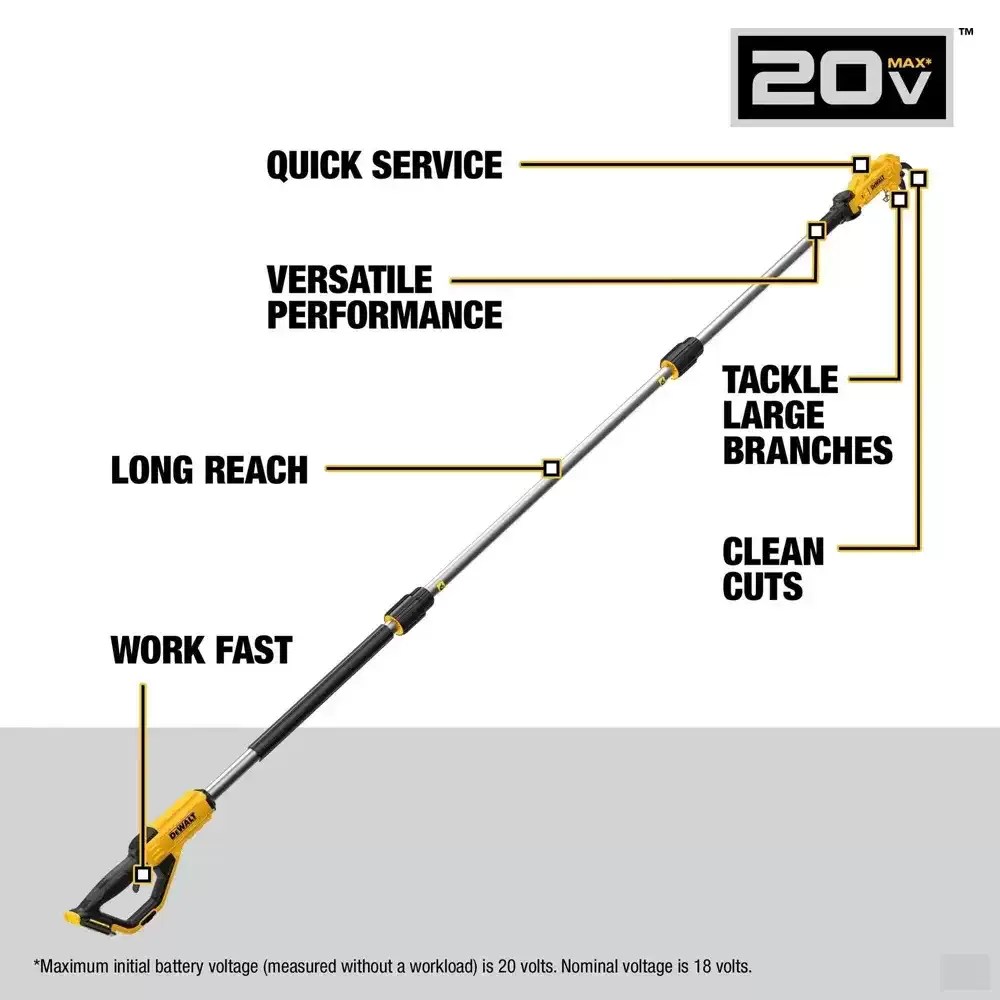 Dewalt DCPPR320B 20V MAX 1-1/2" Cordless Pole Pruner - Tool Only
