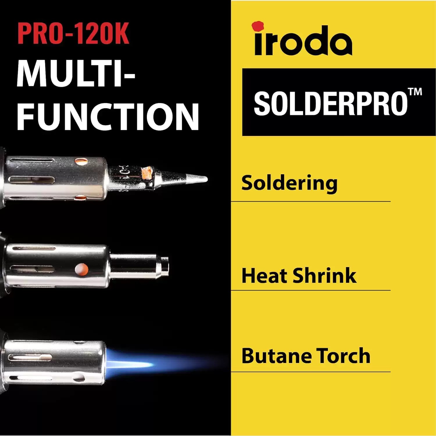 Iroda SOLDERPRO 120K 30-125Watts Cordless Butane Soldering Iron Kit