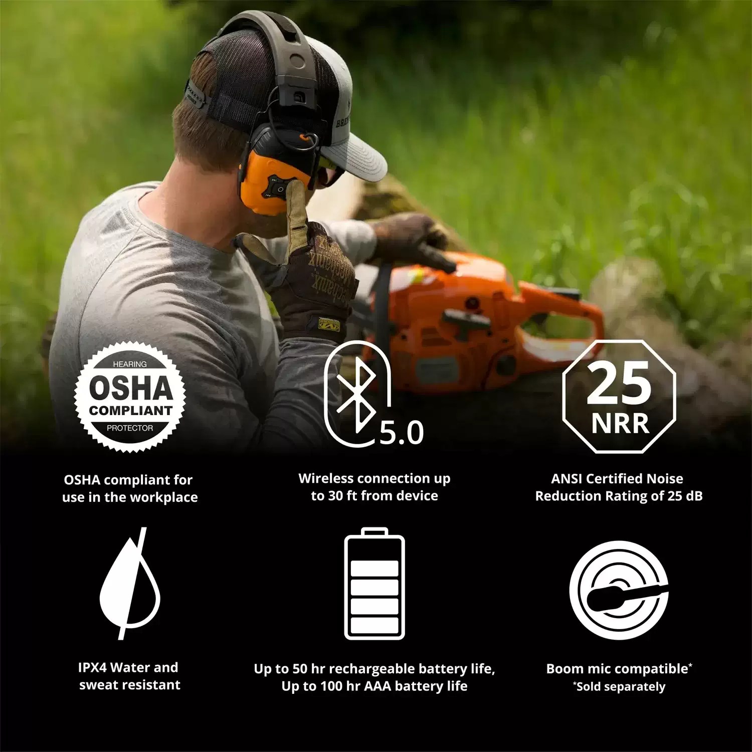 ISOtunes IT-48 LINK 2.0 Bluetooth 5.0 Safety Orange Earmuffs