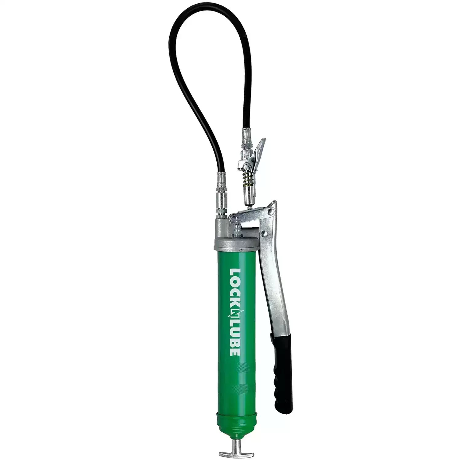 LockNLube LNL151 16 oz / 14.5 oz Heavy-Duty Lever Grease Gun (Green) with 20" Hose & Locking Coupler